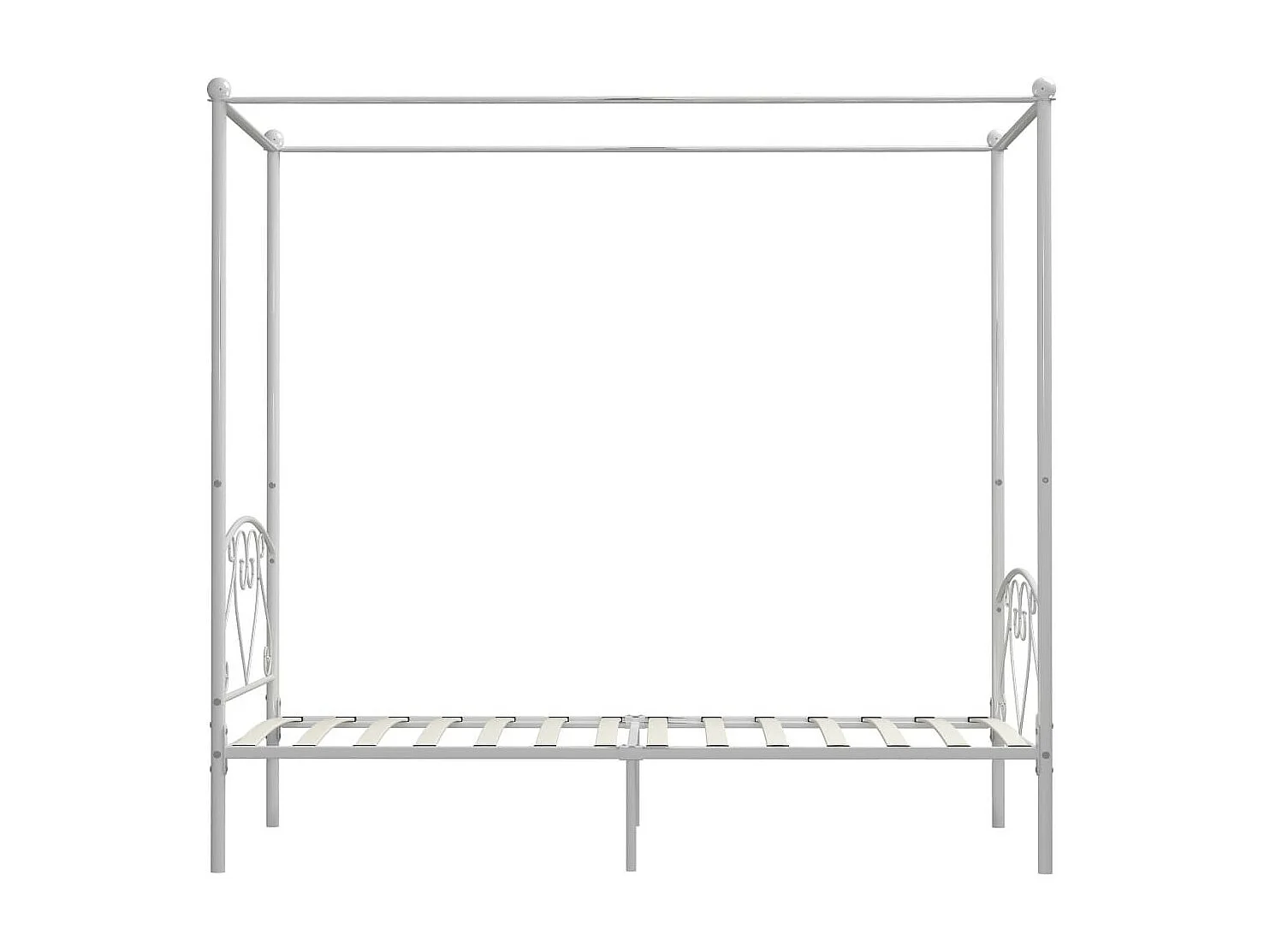 Lit à baldaquin Blanc Métal 90x200 2