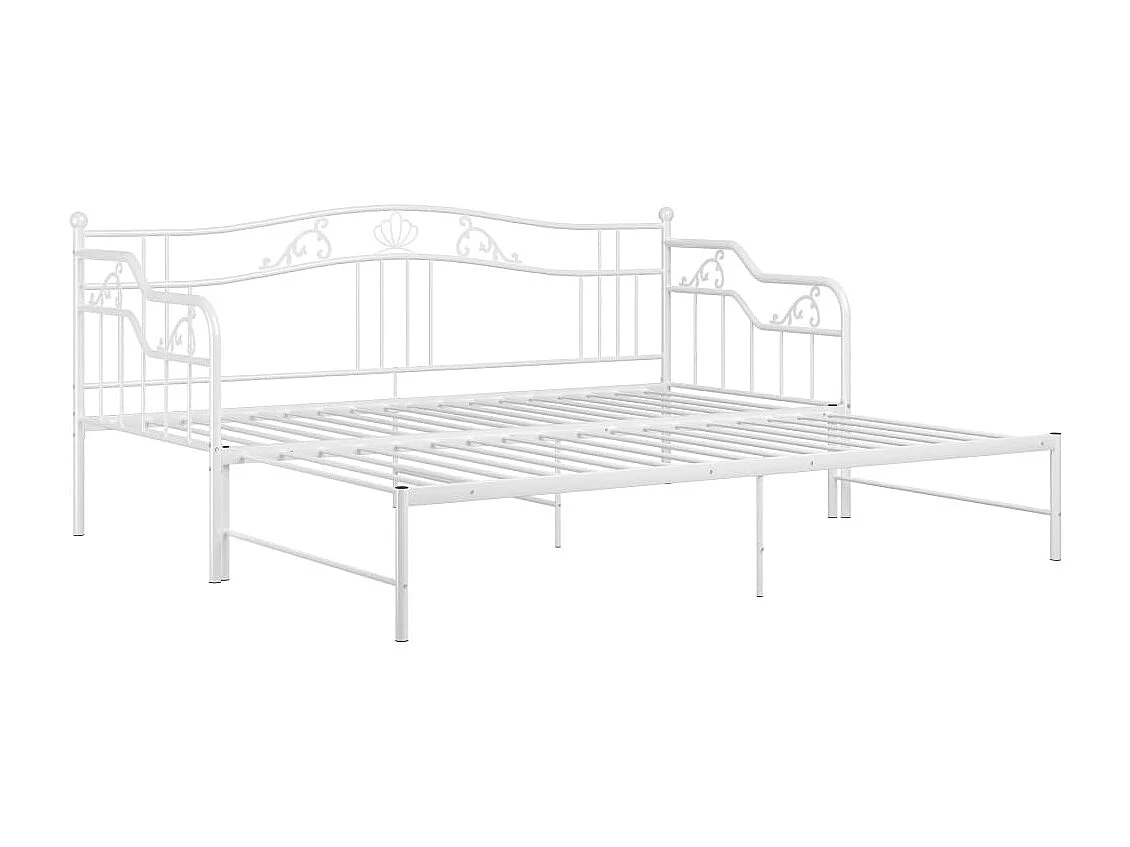 Cadre de canapé-lit extensible Blanc Métal 90x200 3