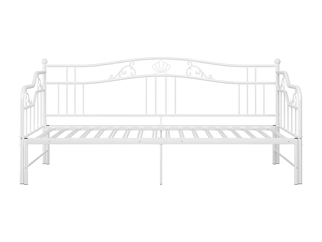 Cadre de canapé-lit extensible Blanc Métal 90x200 3