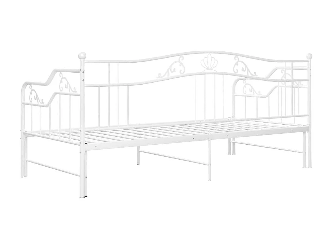 Cadre de canapé-lit extensible Blanc Métal 90x200 3