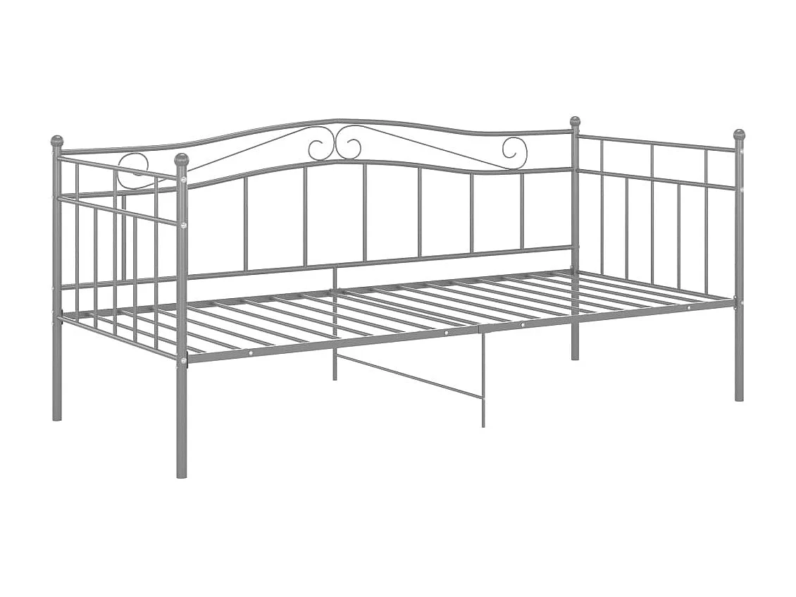 Cadre de canapé-lit Gris Métal 90x200 2