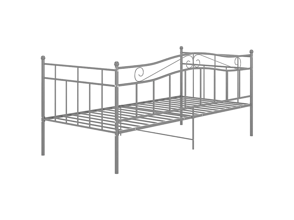 Cadre de canapé-lit Gris Métal 90x200 2