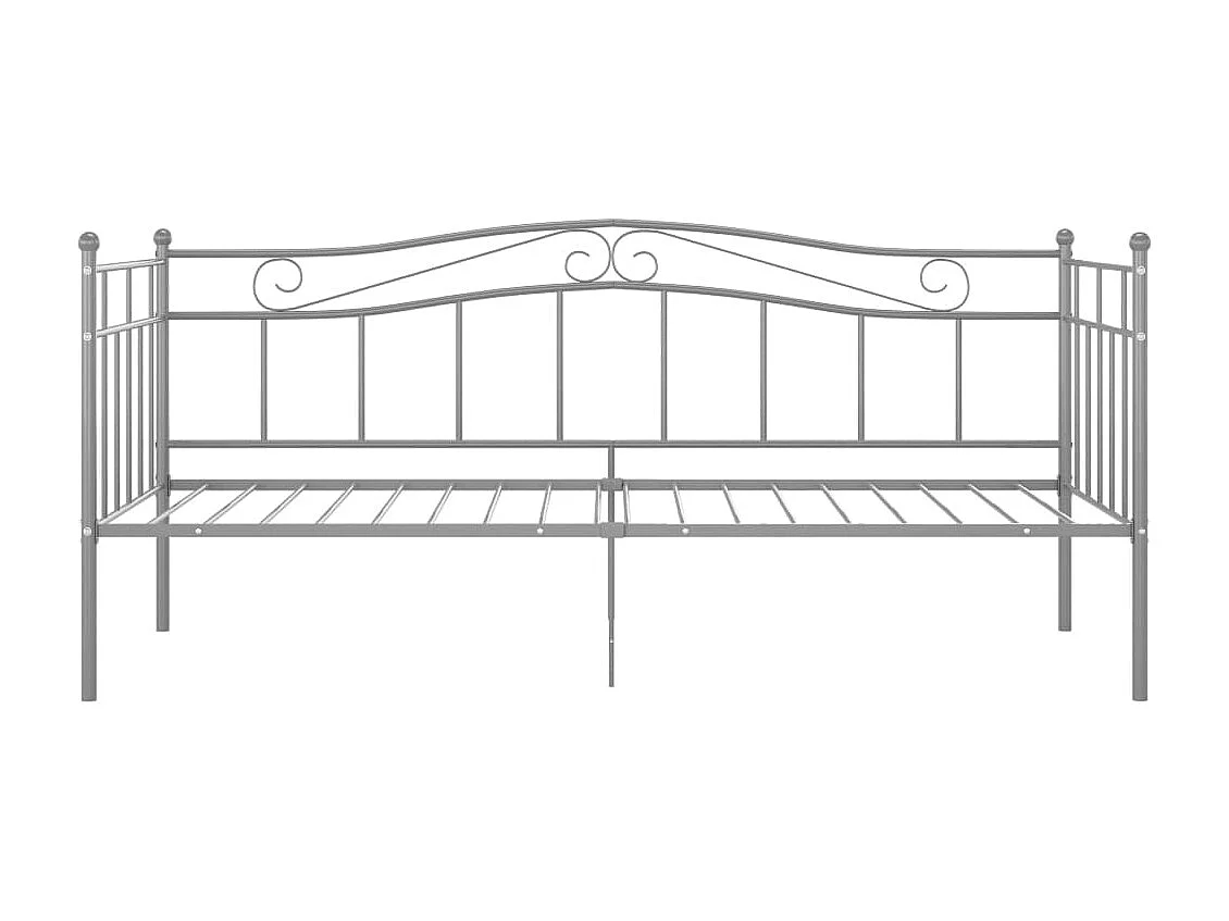 Cadre de canapé-lit Gris Métal 90x200 2