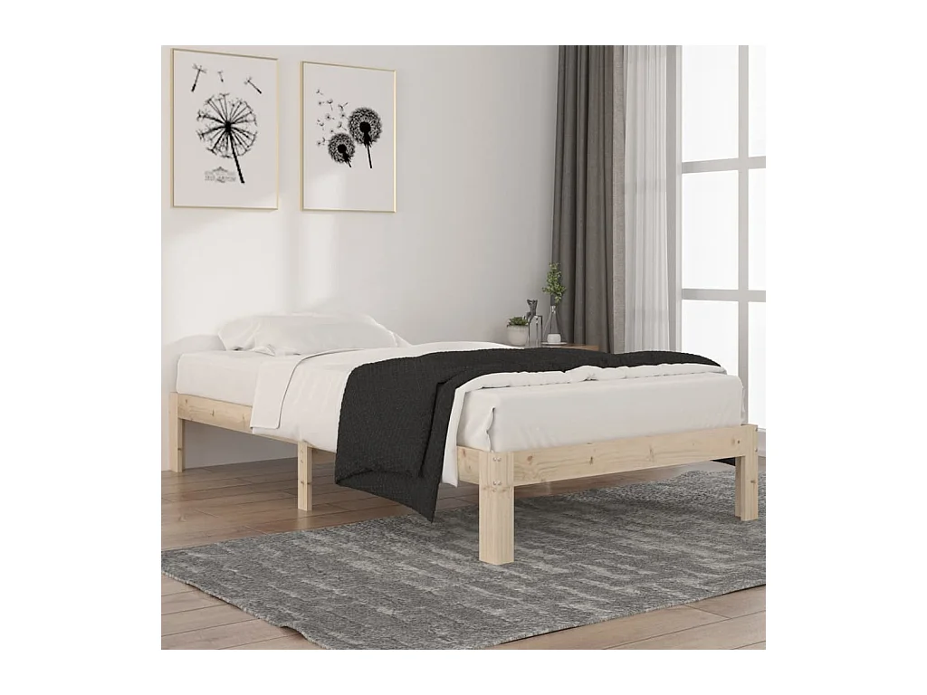 Lit Bois de pin massif 100x200 6