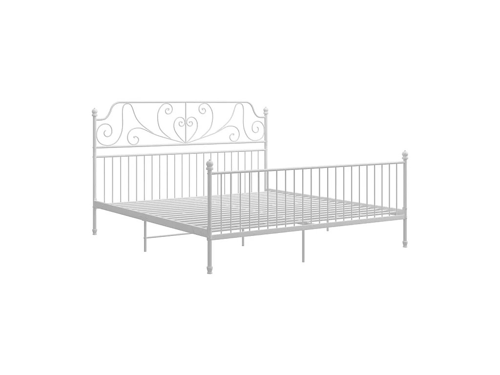 Estructura de cama de metal blanco 180x200 cm