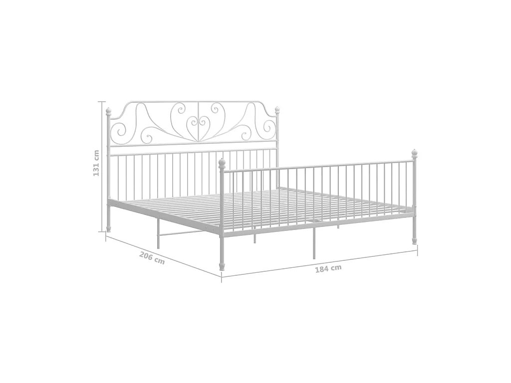 Estructura de cama de metal blanco 180x200 cm