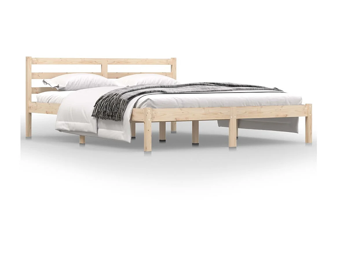 Lit Bois de pin massif 150x200 Très grand