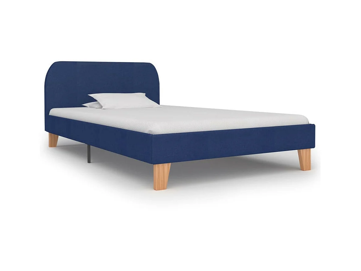 Bedframe stof blauw 90x200 cm