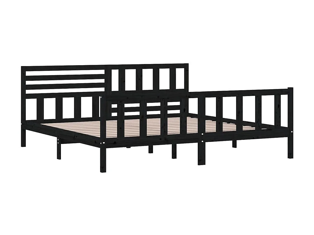 Lit Noir Bois massif 200x200 3