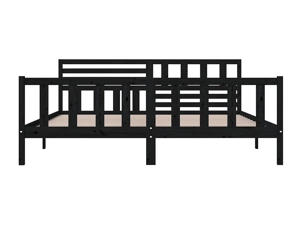 Lit Noir Bois massif 200x200 3