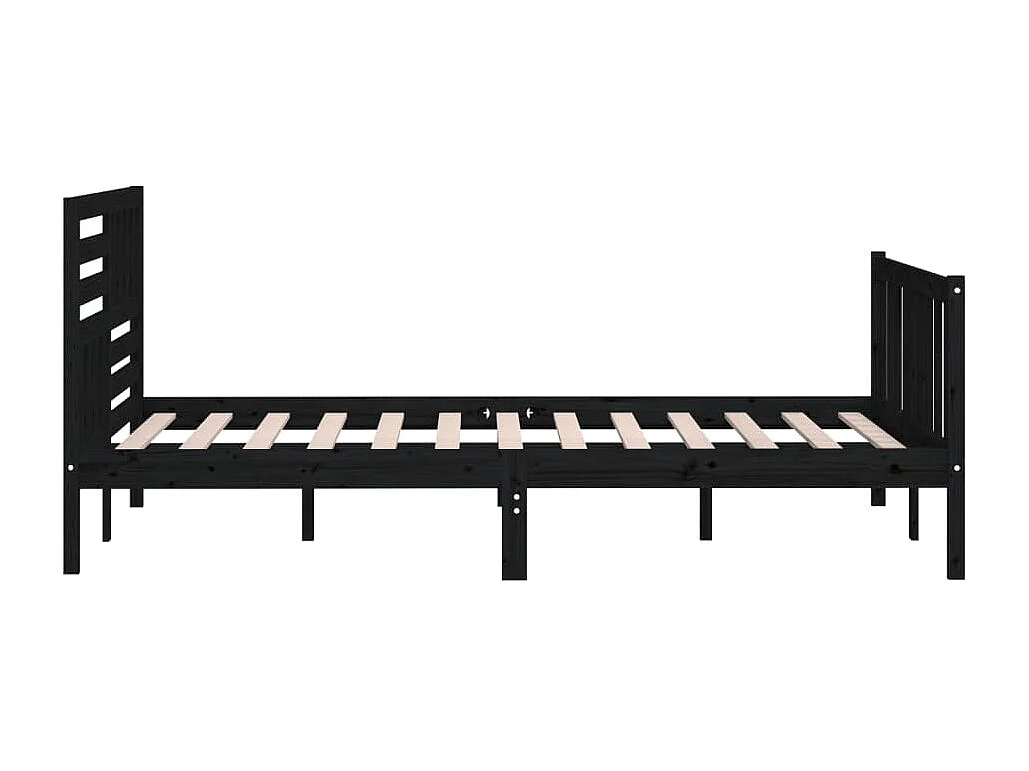 Lit Noir Bois massif 200x200 3