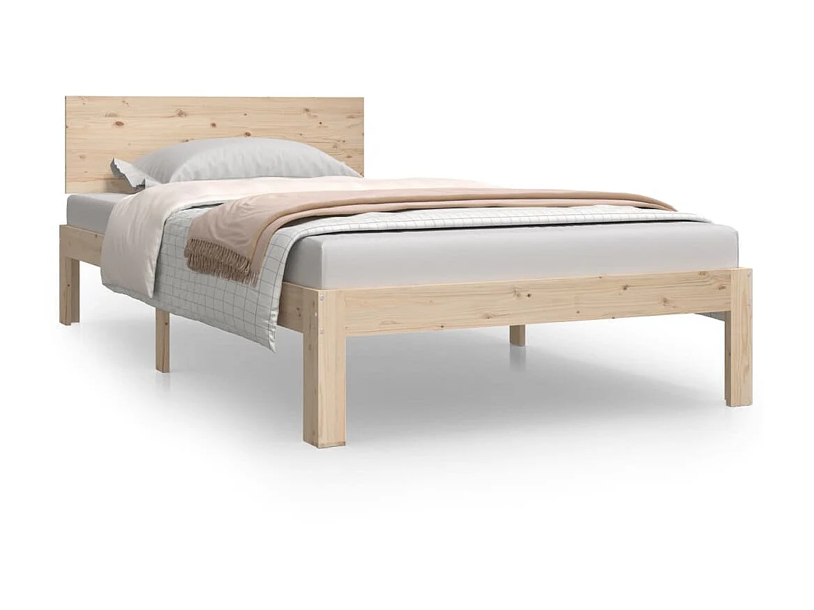 Lit Bois de pin massif 100x200 2