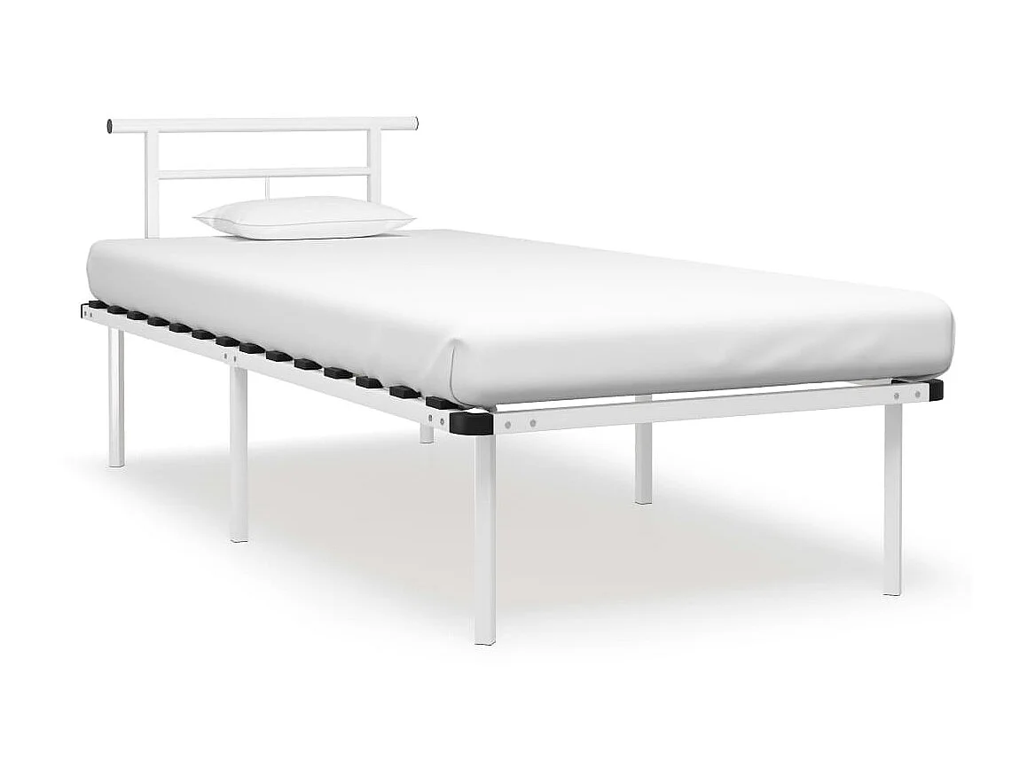 Lit Blanc Métal 90x200