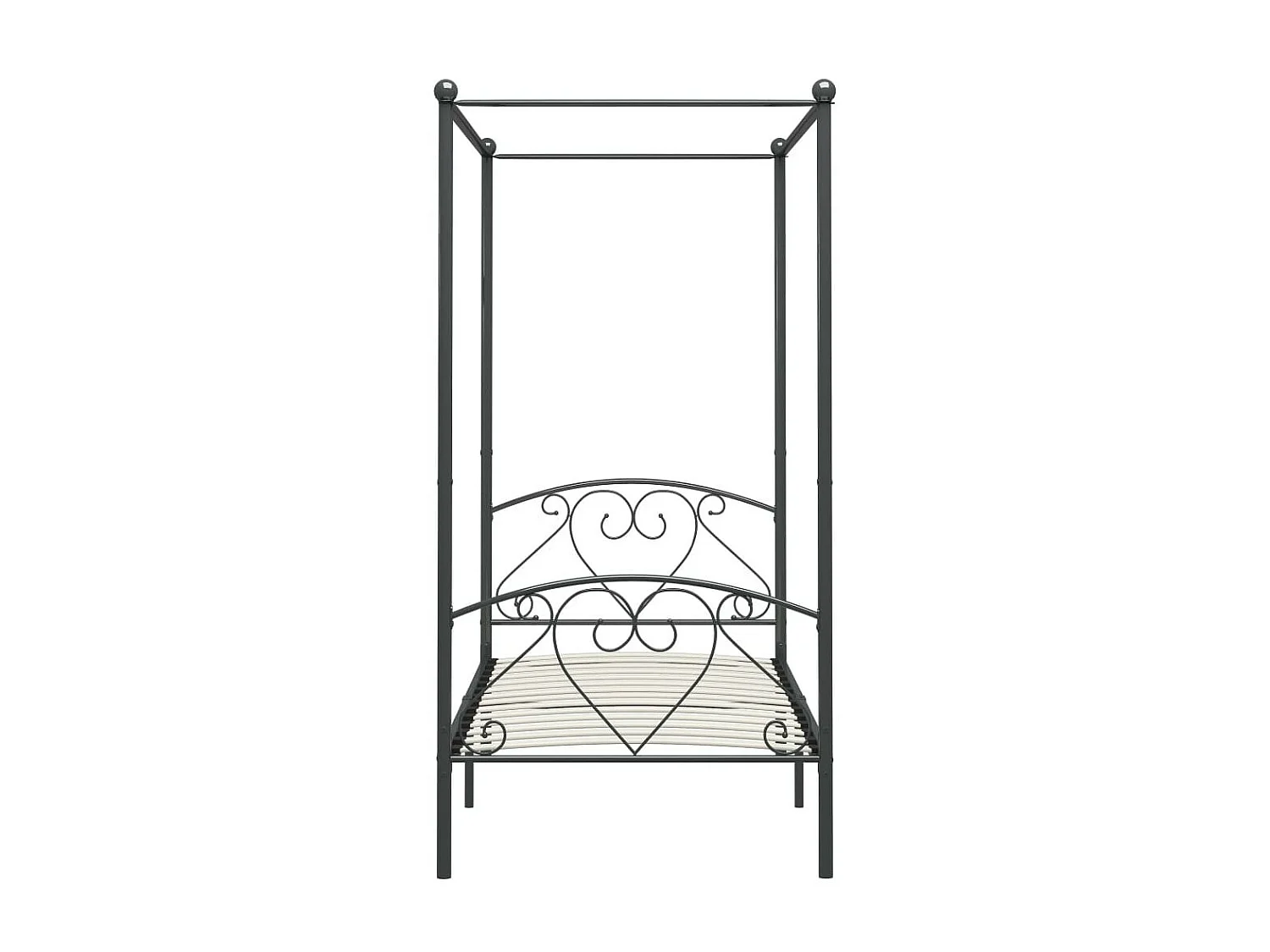 Lit à baldaquin Gris Métal 120x200