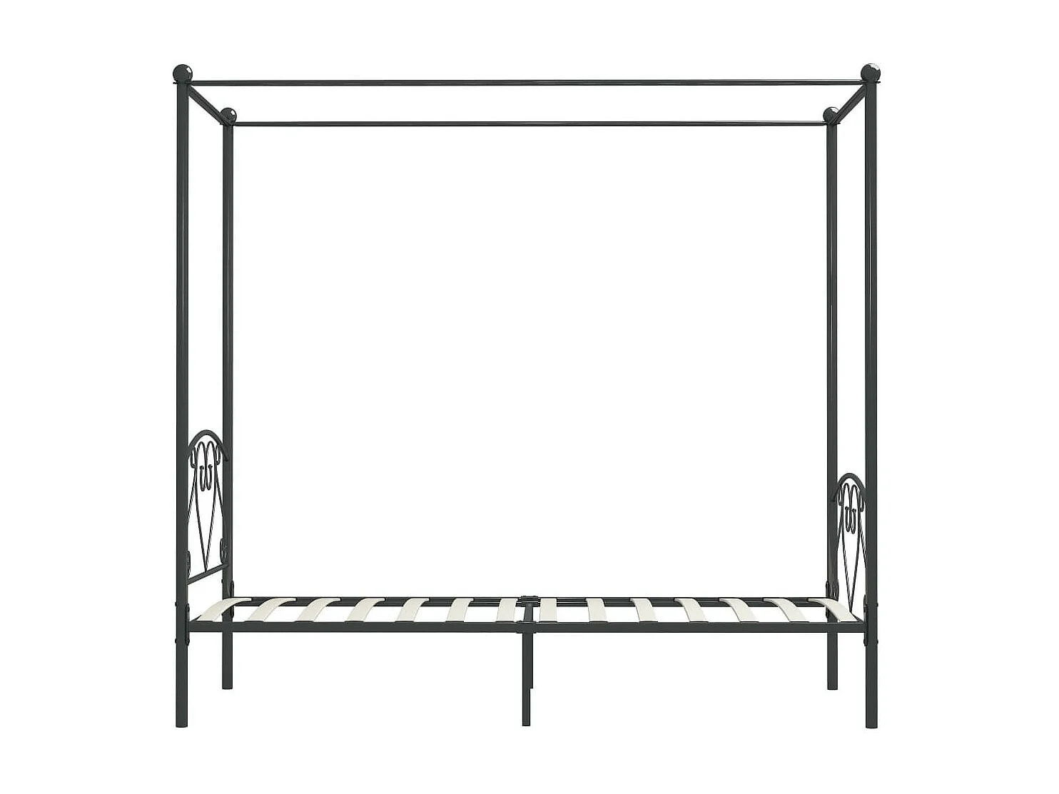 Lit à baldaquin Gris Métal 120x200