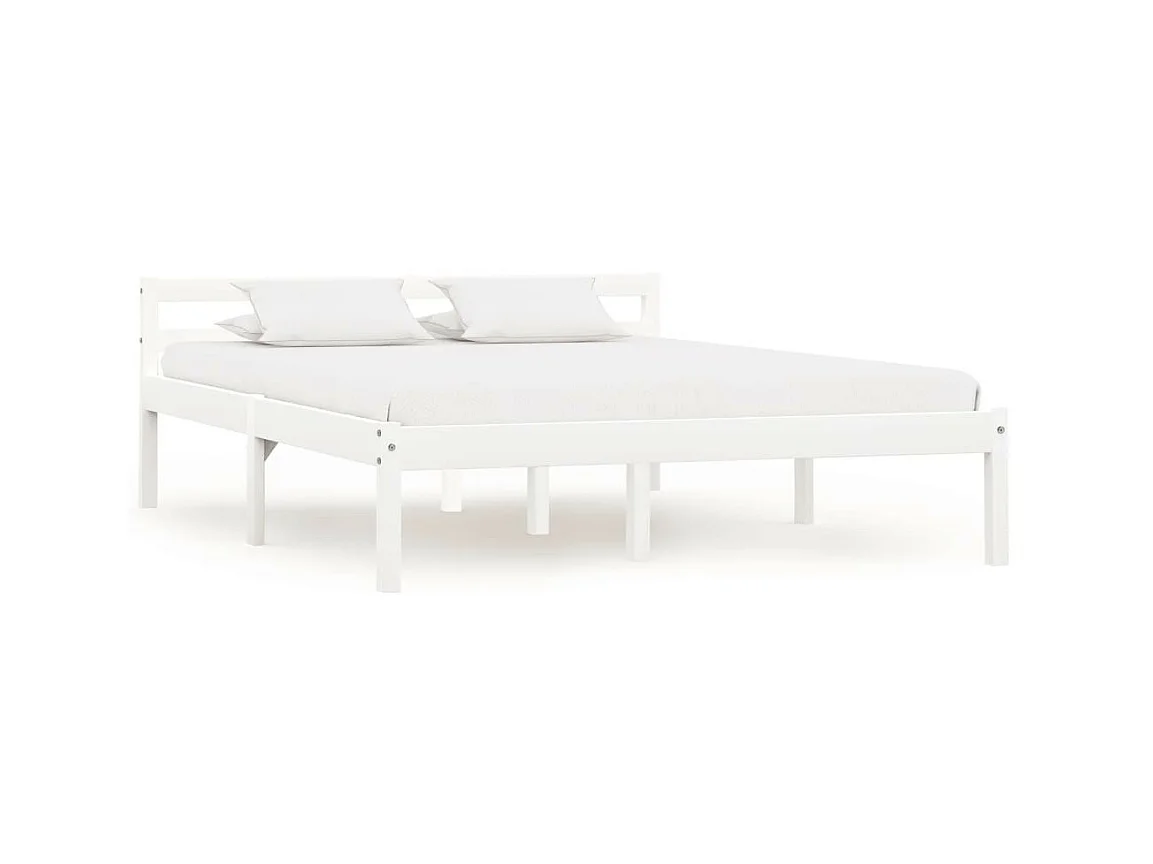 Lit Blanc Bois de pin massif 140x200