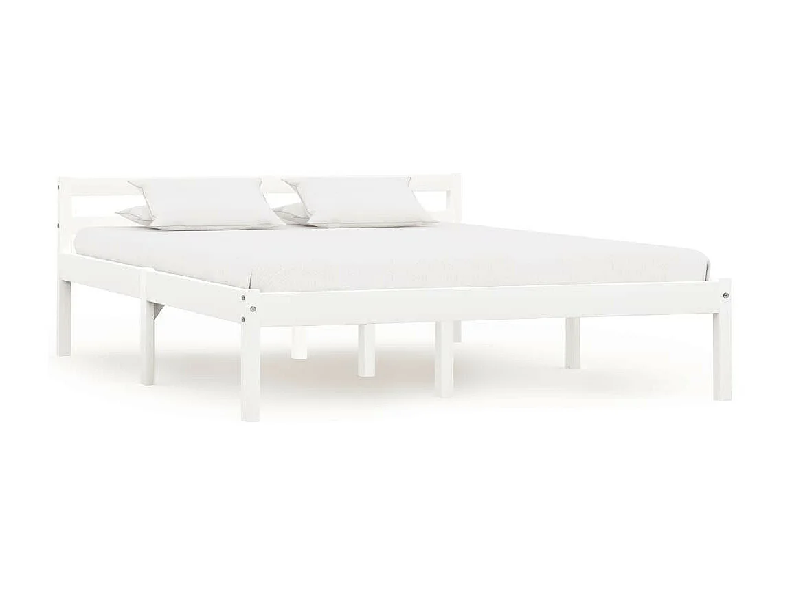 Lit Blanc Bois de pin massif 140x200