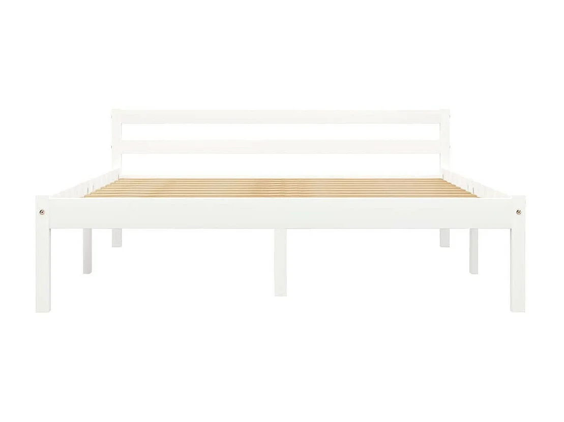 Lit Blanc Bois de pin massif 140x200