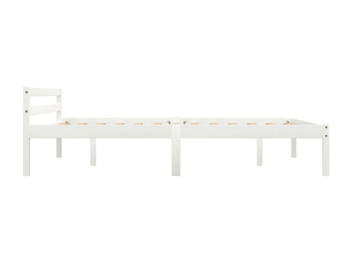 Lit Blanc Bois de pin massif 140x200