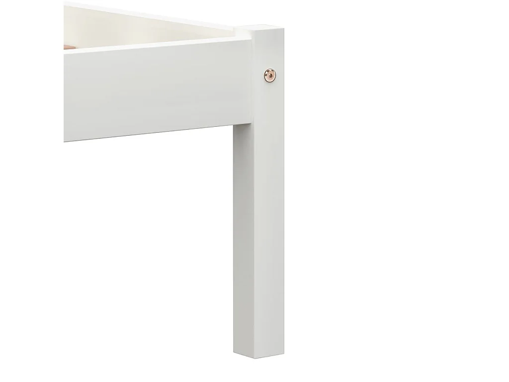 Lit Blanc Bois de pin massif 140x200