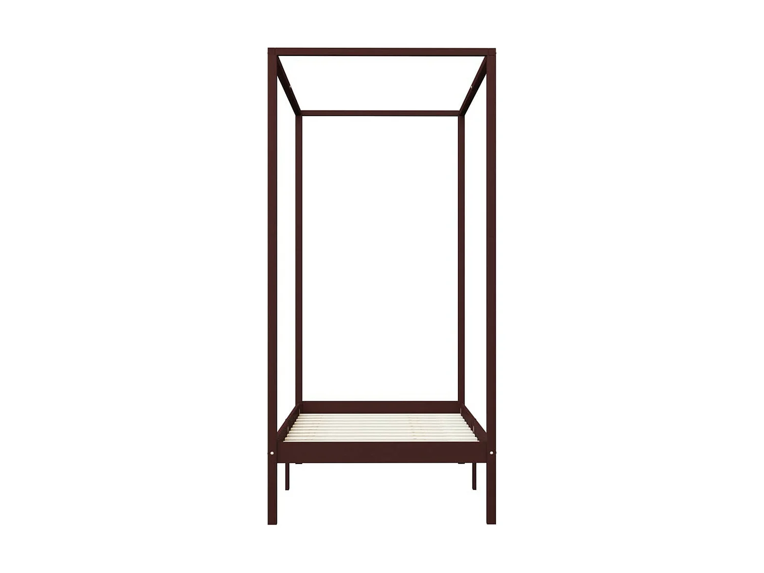 Lit à baldaquin Marron foncé Pin massif 100x200