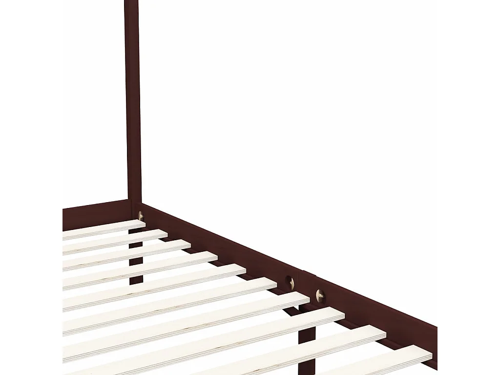 Lit à baldaquin Marron foncé Pin massif 100x200