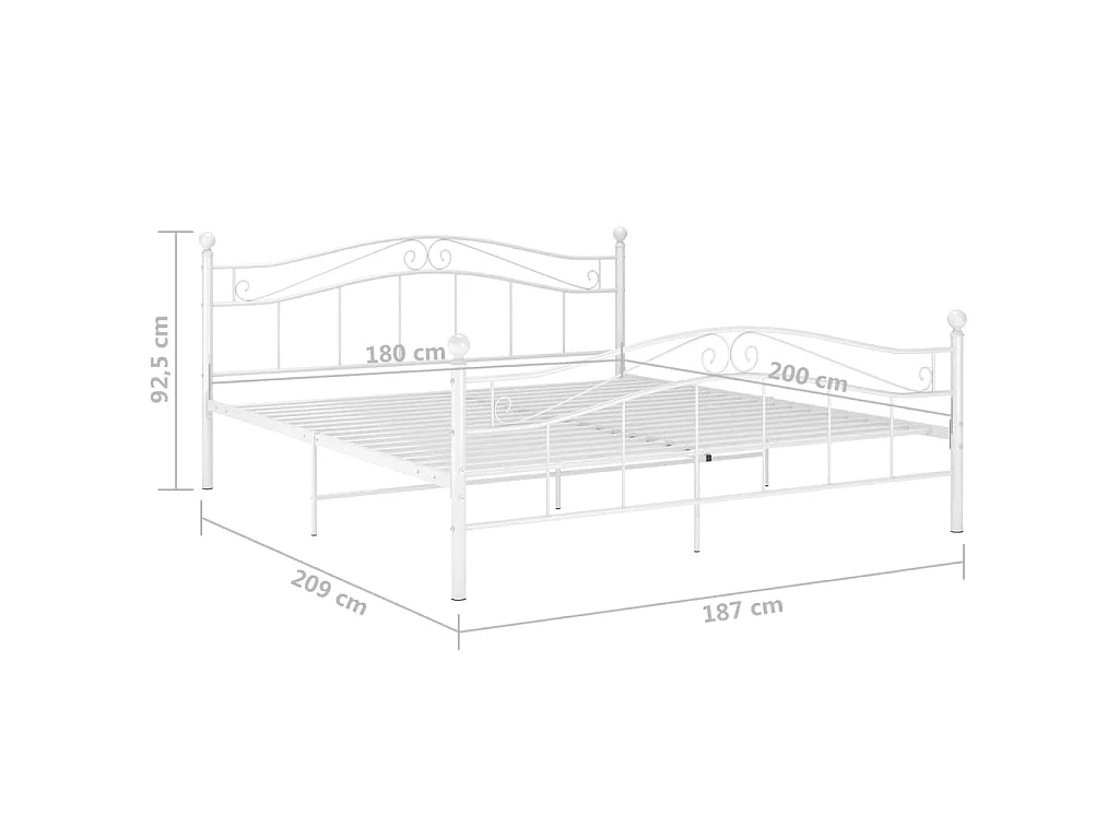 Lit Blanc Métal 180x200 4