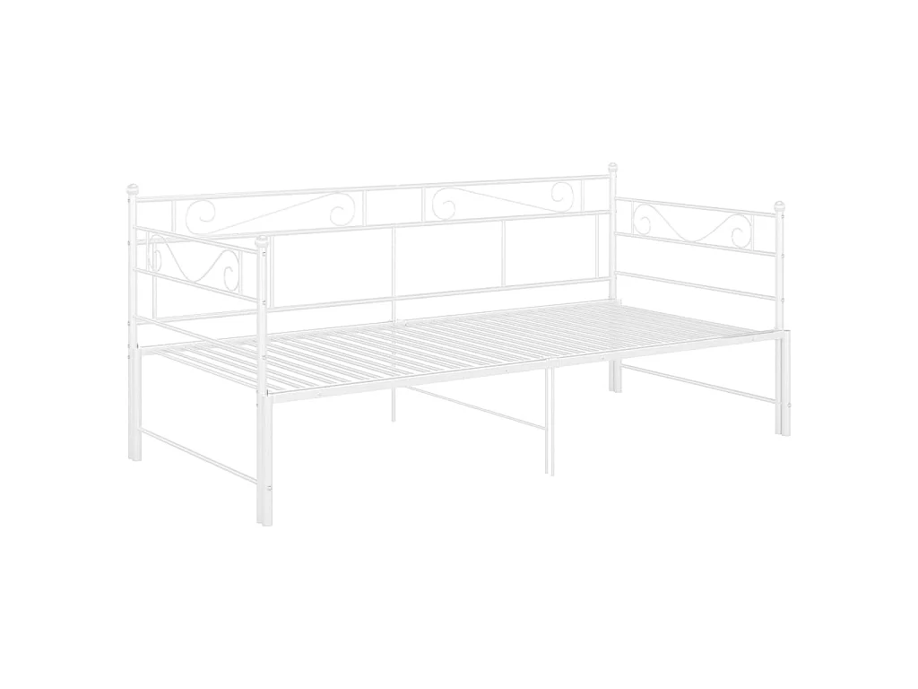 Cadre de canapé-lit extensible Blanc Métal 90x200 2