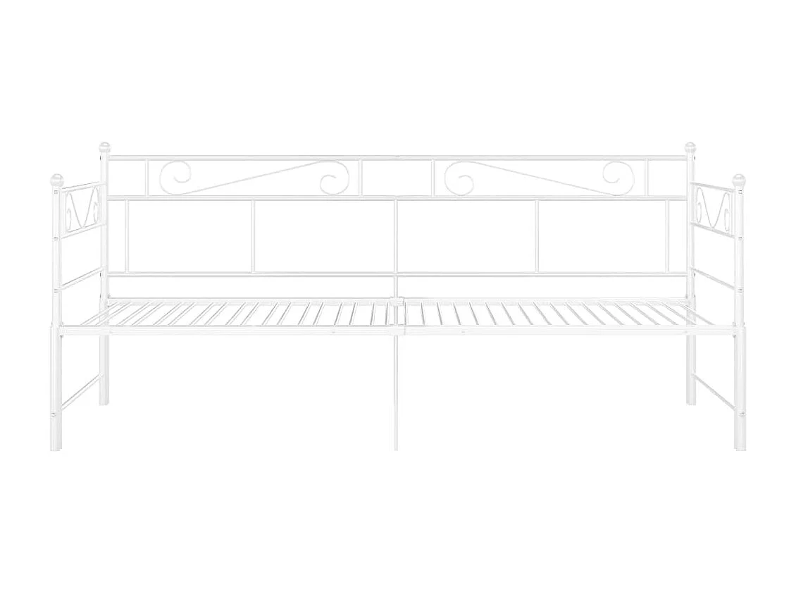 Cadre de canapé-lit extensible Blanc Métal 90x200 2
