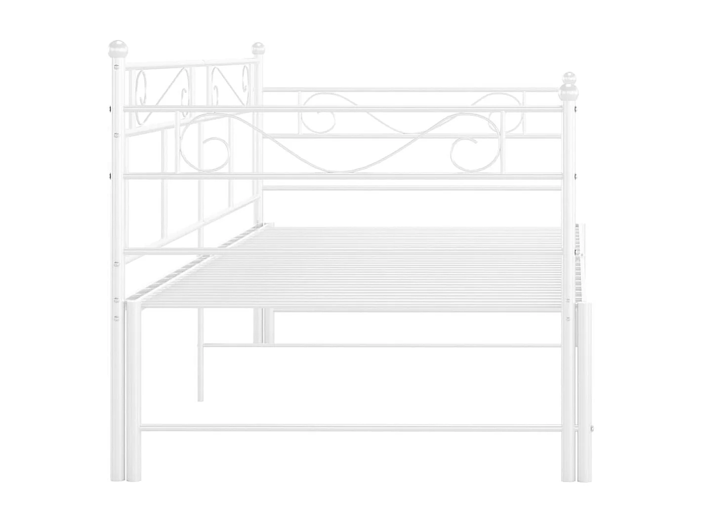 Cadre de canapé-lit extensible Blanc Métal 90x200 2