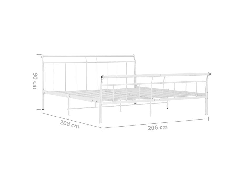 Lit Blanc Métal 200x200 2