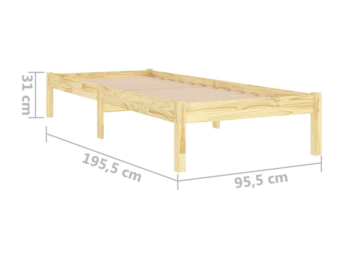 Lit Bois massif 90x190 Simple 4