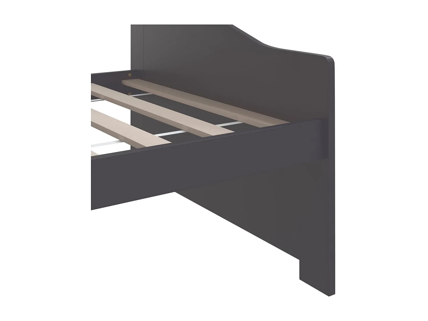 Lit de repos 3 places Gris foncé Bois de Pin massif 90x200