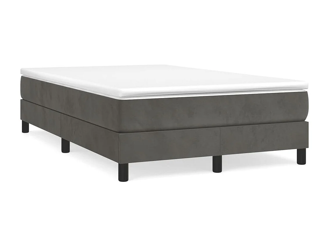 Lit à sommier tapissier et matelas Gris foncé 120x200 Velours 2