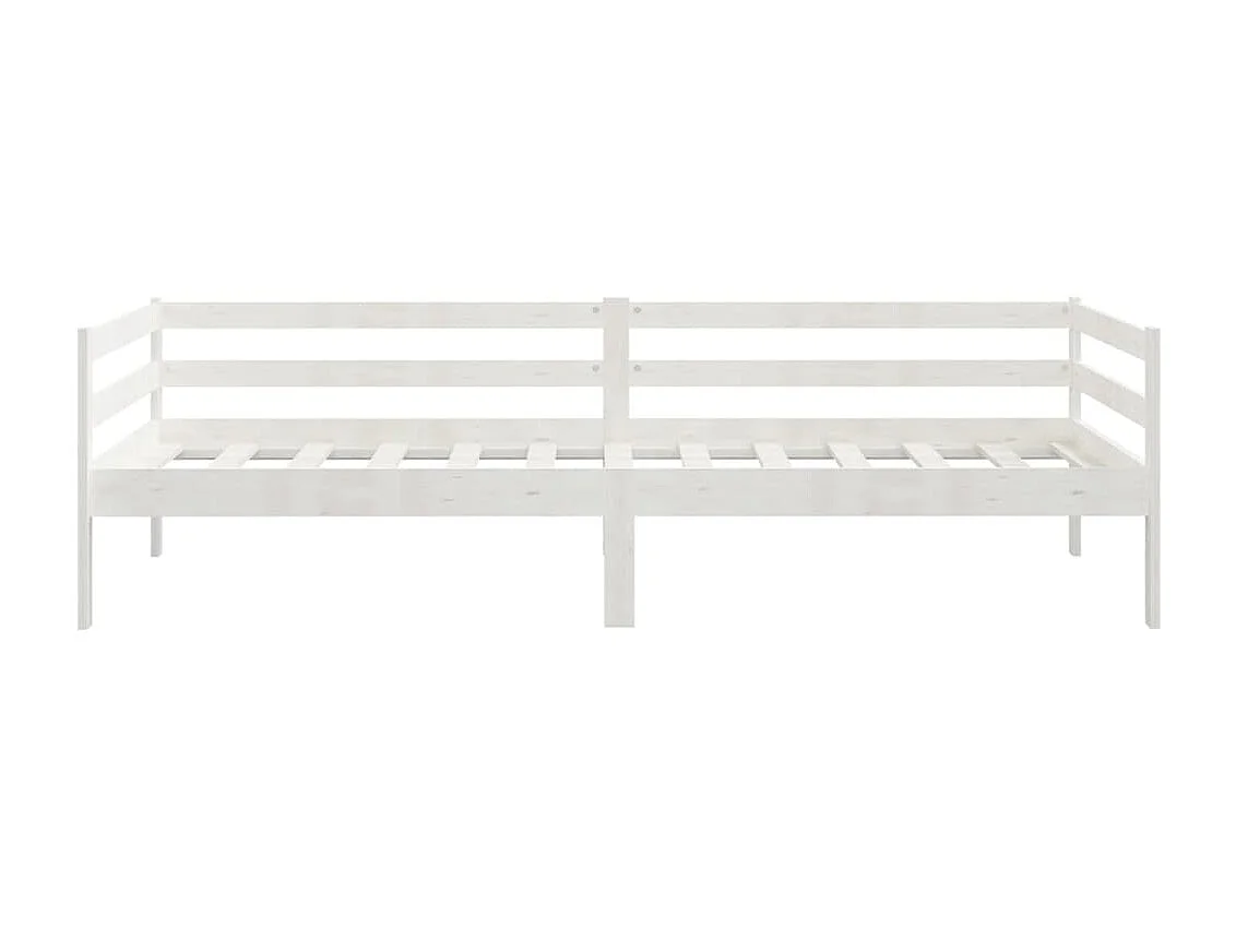Lit Blanc Bois de pin massif 90x200