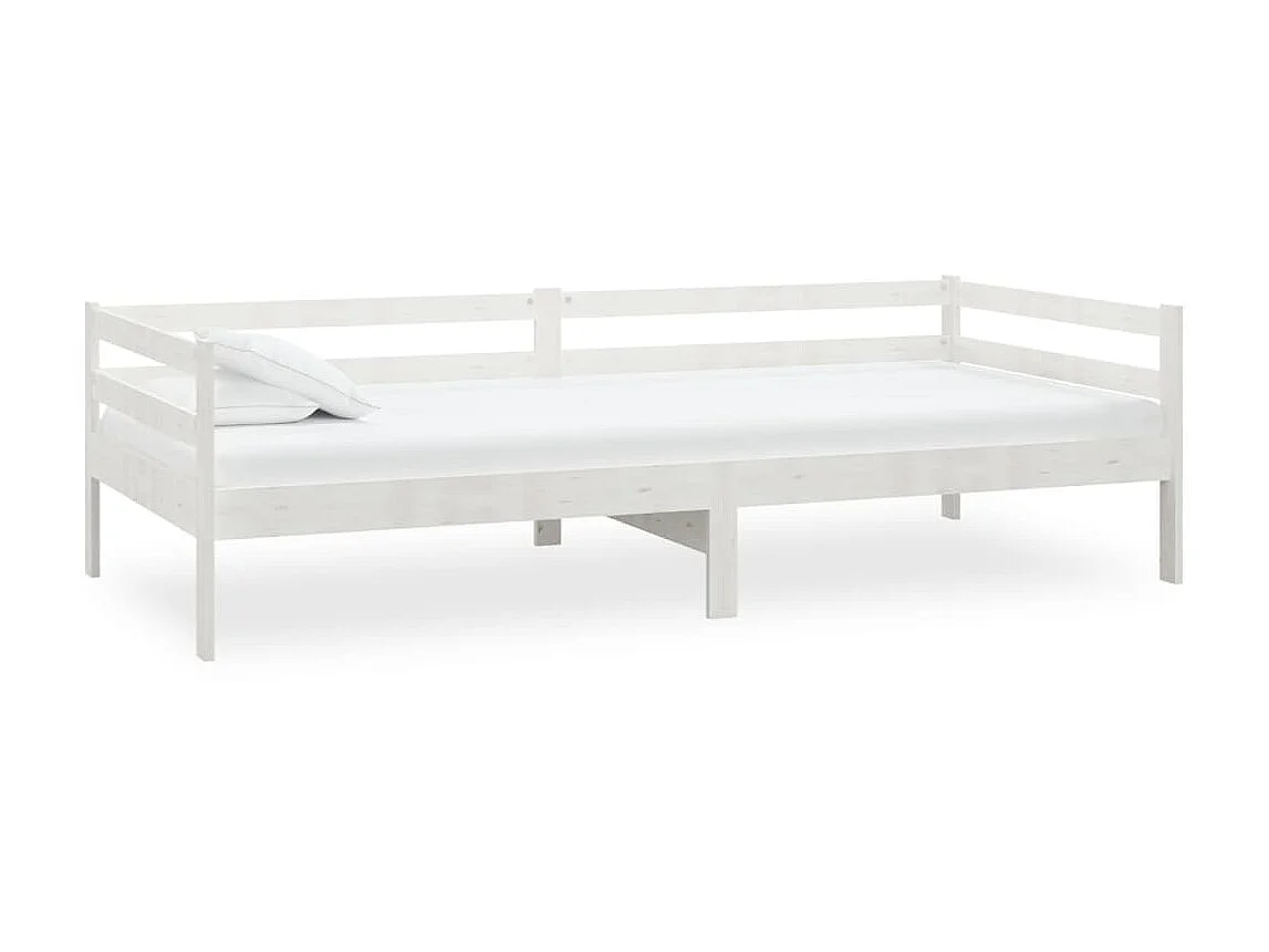 Lit Blanc Bois de pin massif 90x200