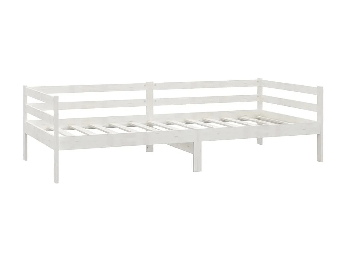 Lit Blanc Bois de pin massif 90x200