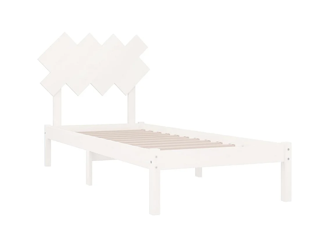 Lit Blanc 90x190 Simple Bois massif