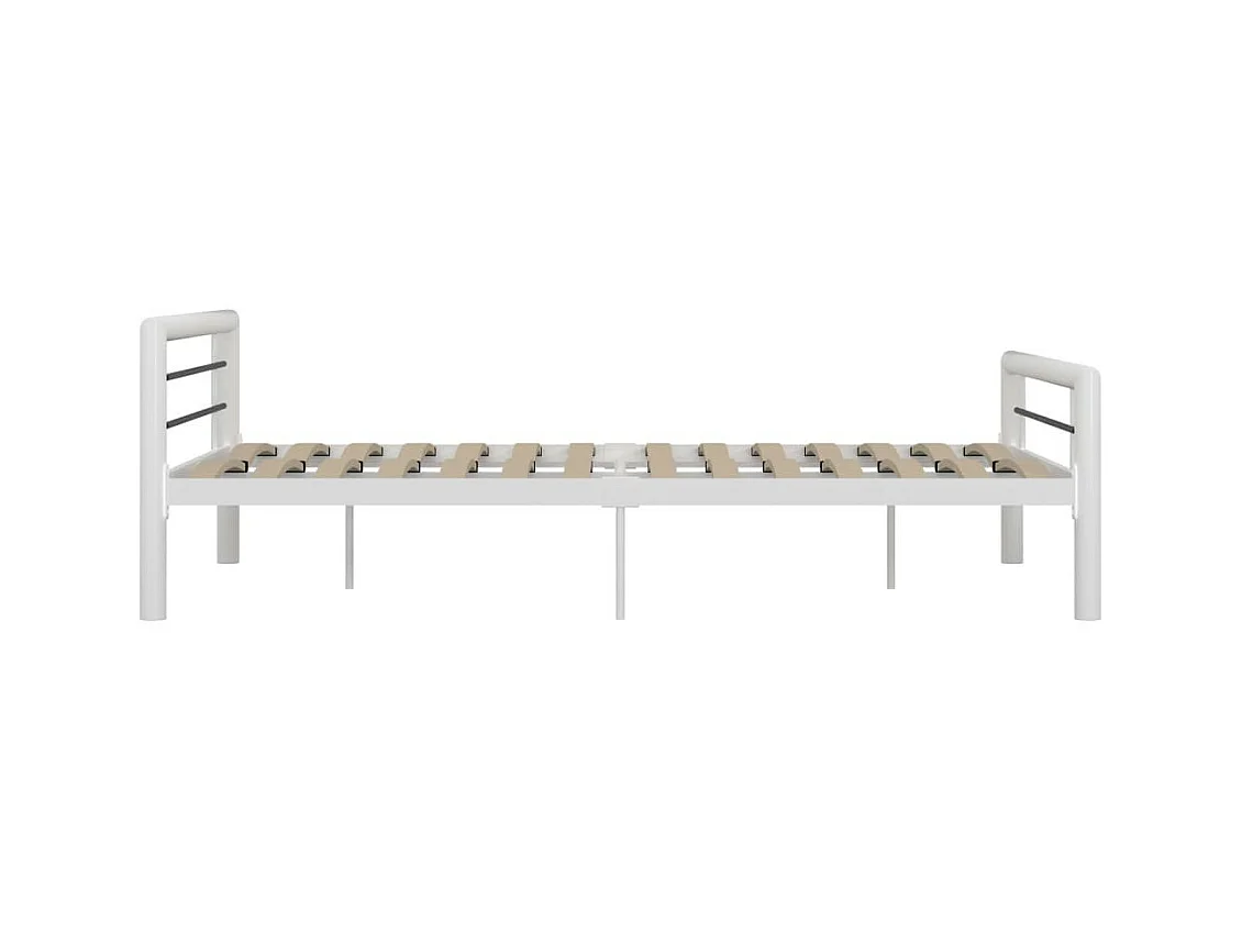 Estructura de cama de metal blanco y negro 120x200 cm