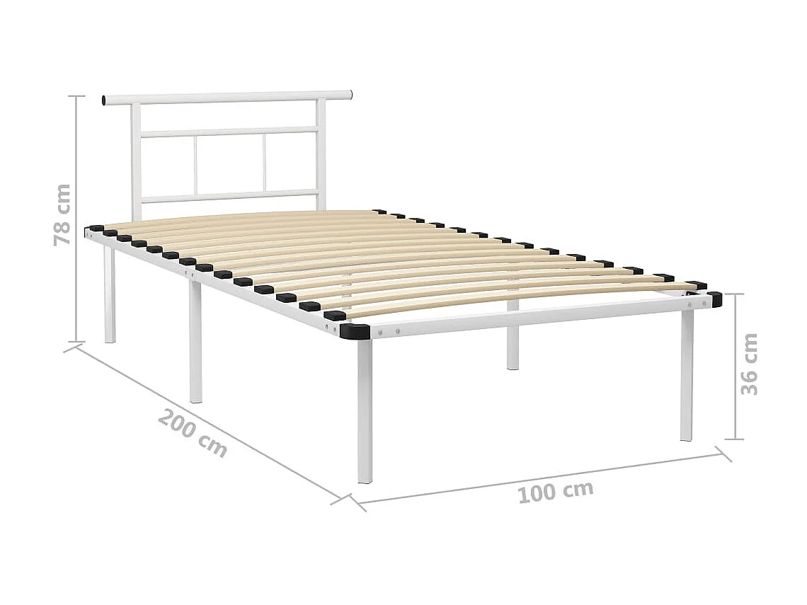 Lit Blanc Métal 100x200 2