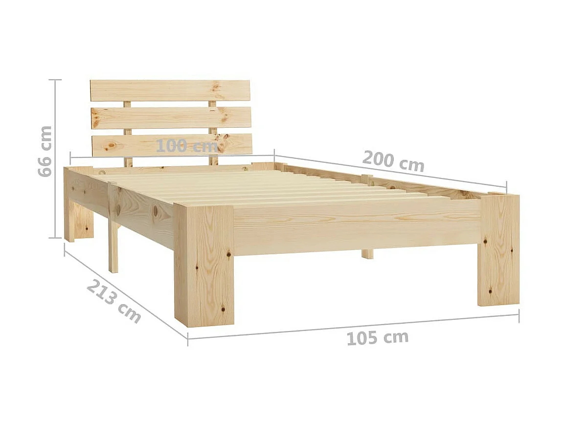 Lit Bois de pin massif 100x200