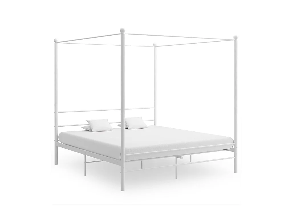 Hemelbedframe metaal wit 180x200 cm
