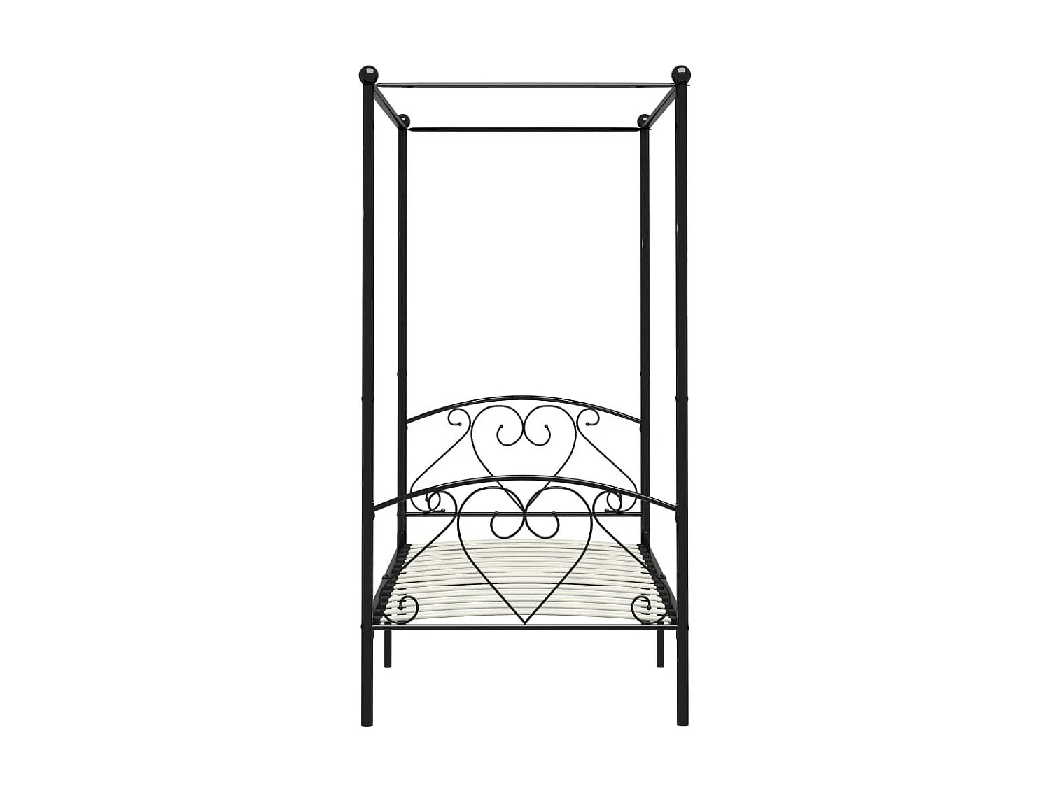 Lit à baldaquin Noir Métal 90x200