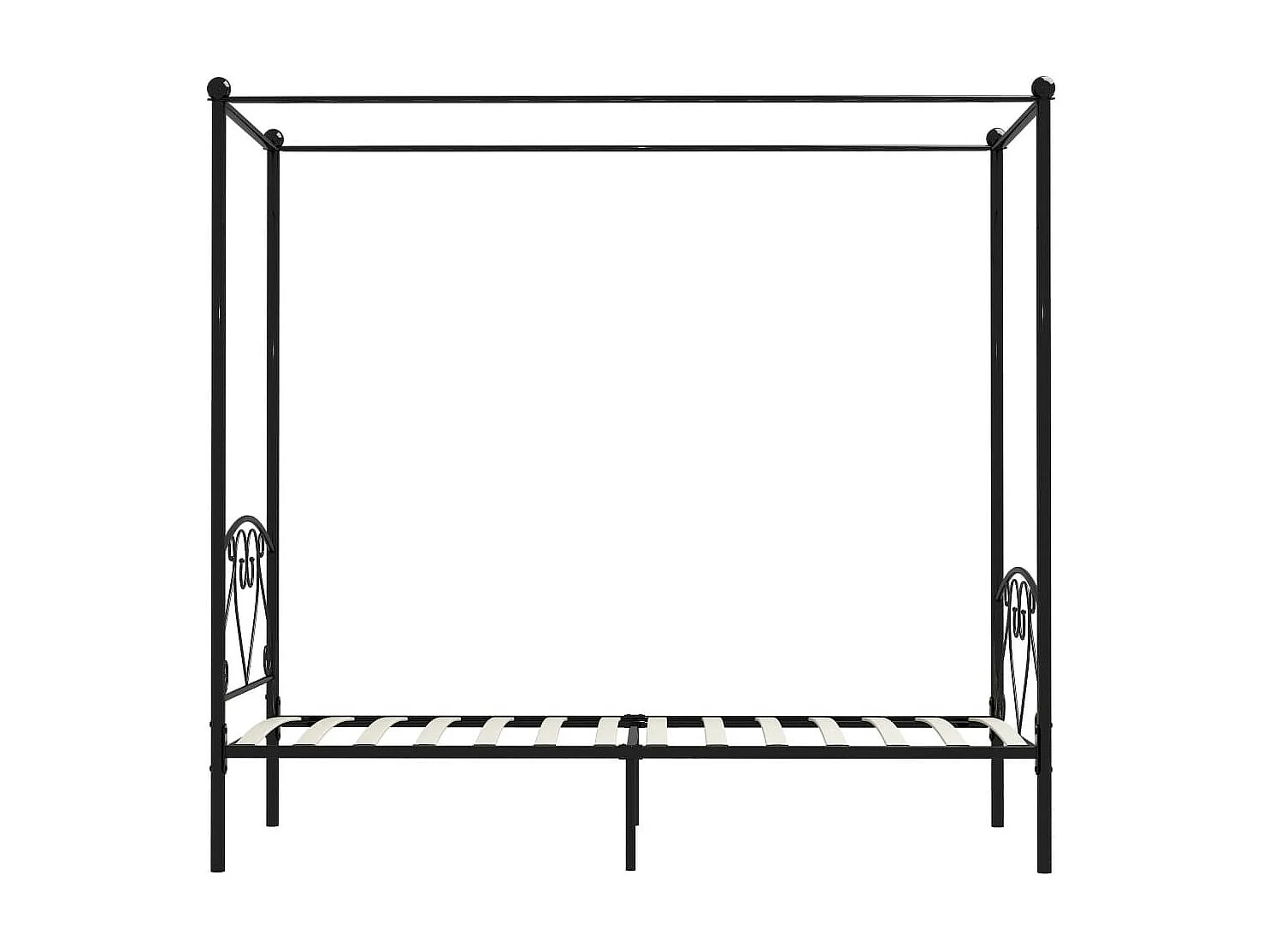 Lit à baldaquin Noir Métal 90x200