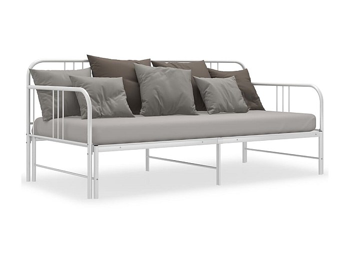 Sofá Cama Metálico Plegable Tidyard - Estructura De Metal Negro, Tamaño 90x200 Cm, Ideal Para Salón O Dormitorio De Invitados