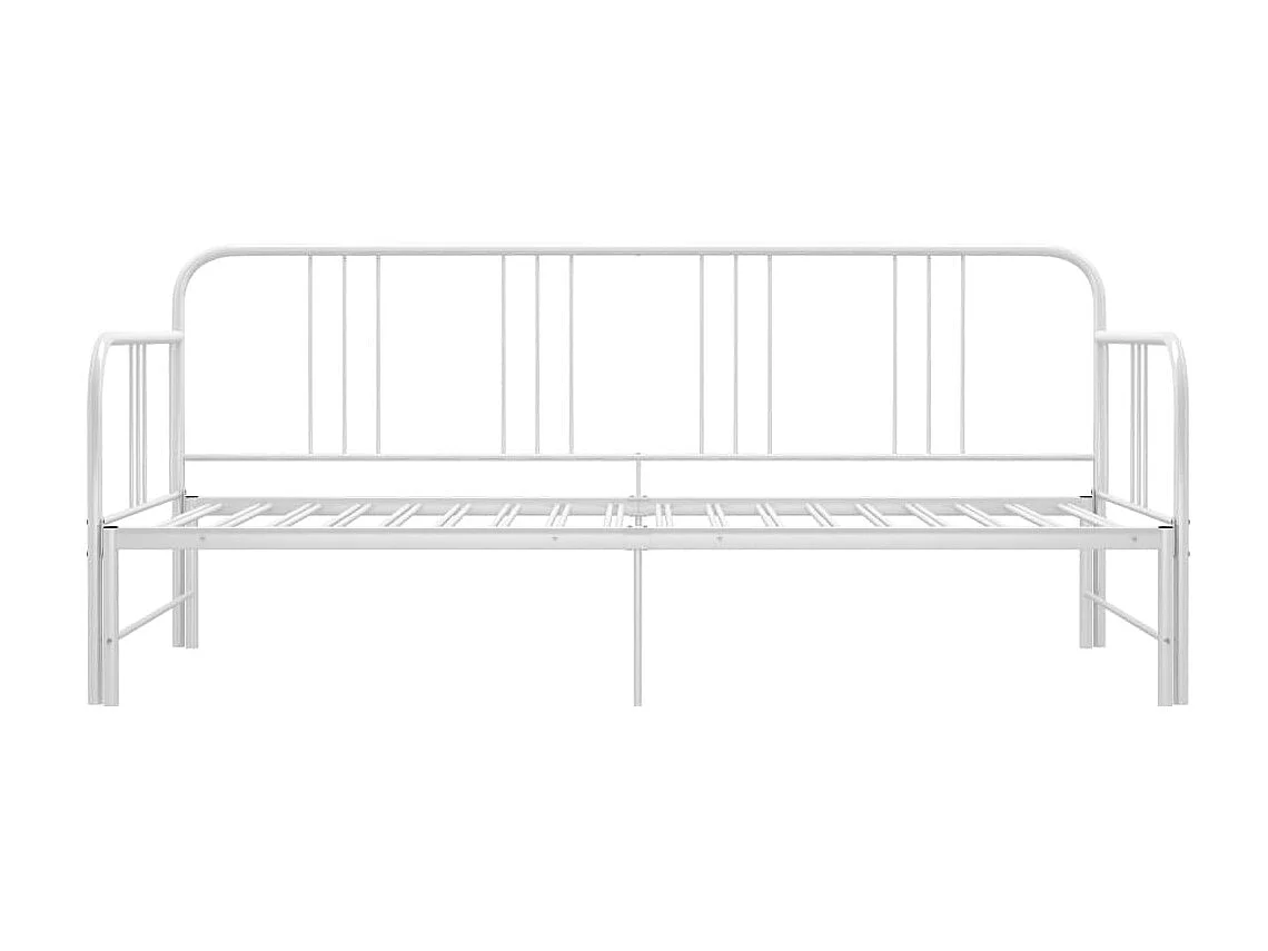 Cadre de canapé-lit extensible Blanc Métal 90x200 4