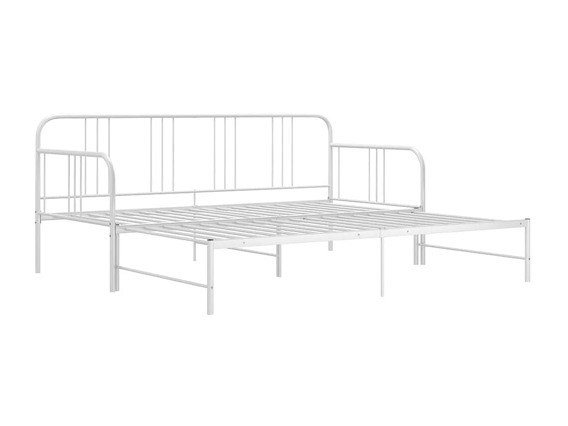 Cadre de canapé-lit extensible Blanc Métal 90x200 4