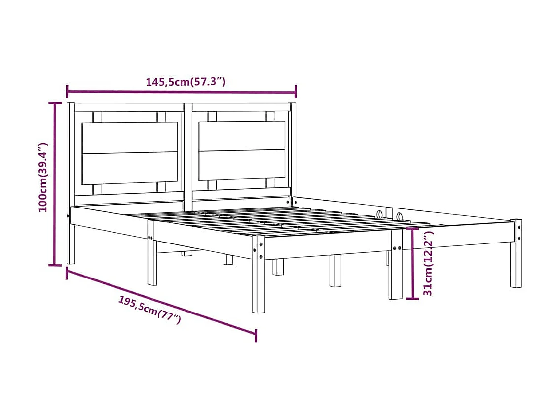 Lit Bois massif 140x190 3