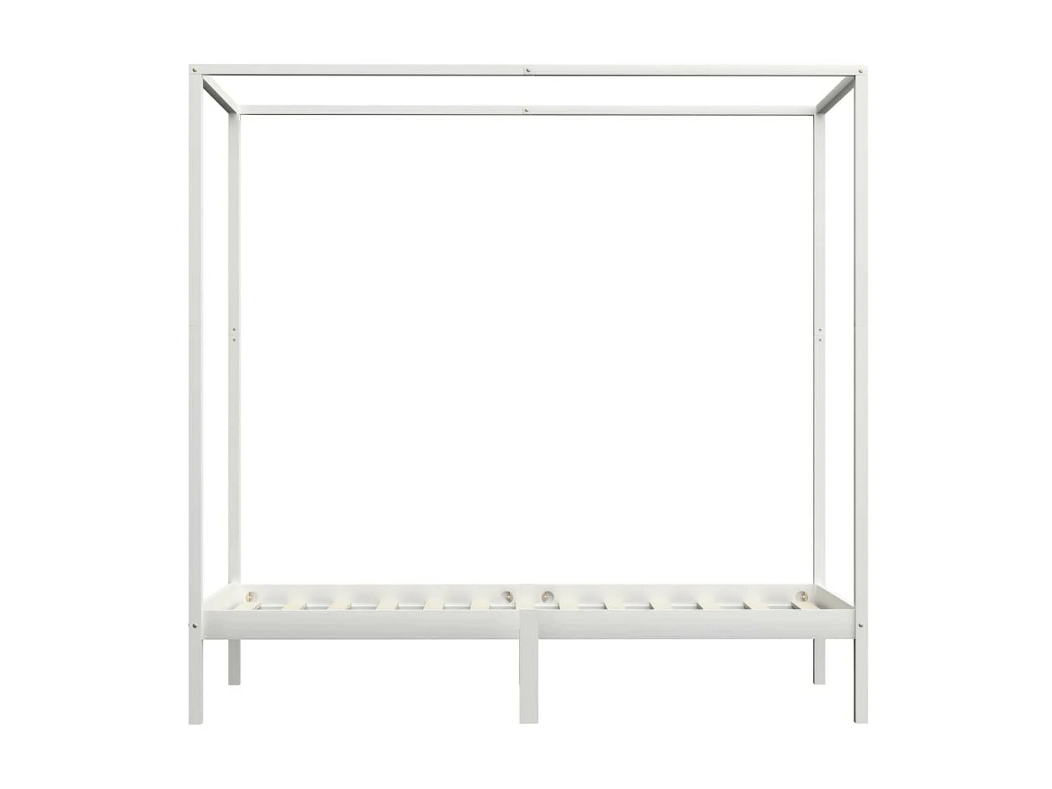 Lit à baldaquin Blanc Bois de pin massif 90x200