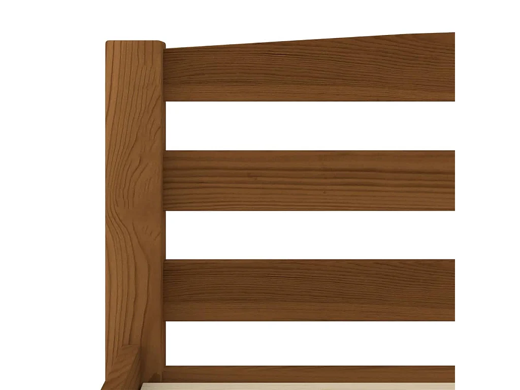 Lit Marron miel Bois de pin massif 180x200